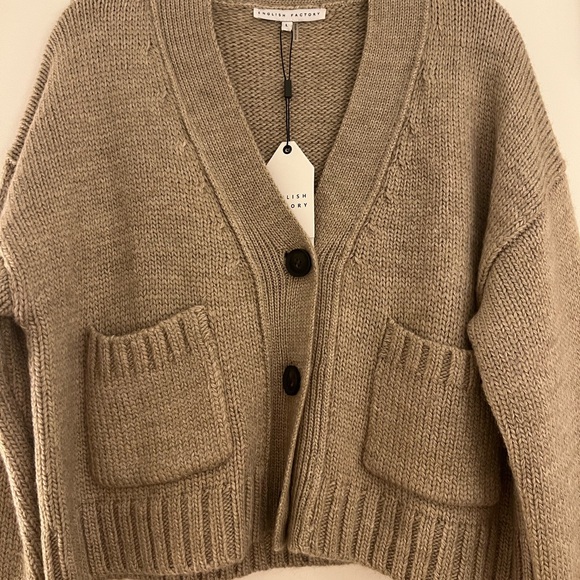 English Factory Women's V Neck Sweater Cardigan — NWT - Picture 8 of 11